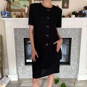 Elegant Black Button-Down Dress